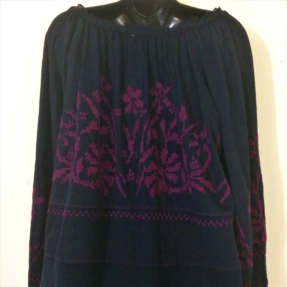Free People Persuasion Long Sleeve Tunic Top M